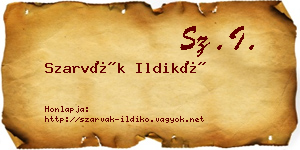 Szarvák Ildikó névjegykártya